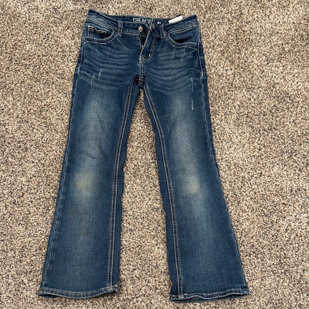 Grace Women's Classic Blue Flare Jeans